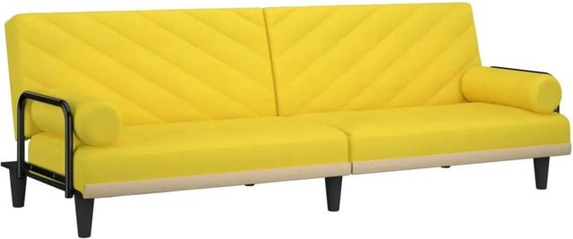 vidaXL Schlafsofa mit Armlehnen in Hellgelb aus Stoff mit Schaumstofffüllung - Bild 1