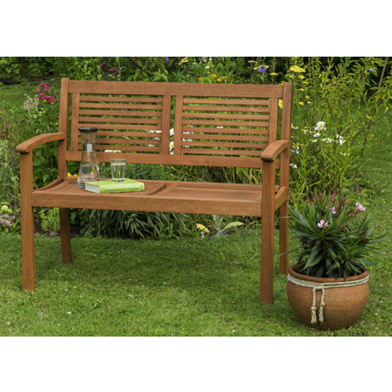 Merxx Gartenbank Cordoba aus Eukalyptus-Holz, 2-Sitzer, braun, B/H/T: 110 x 90 x 58 cm - Bild 3