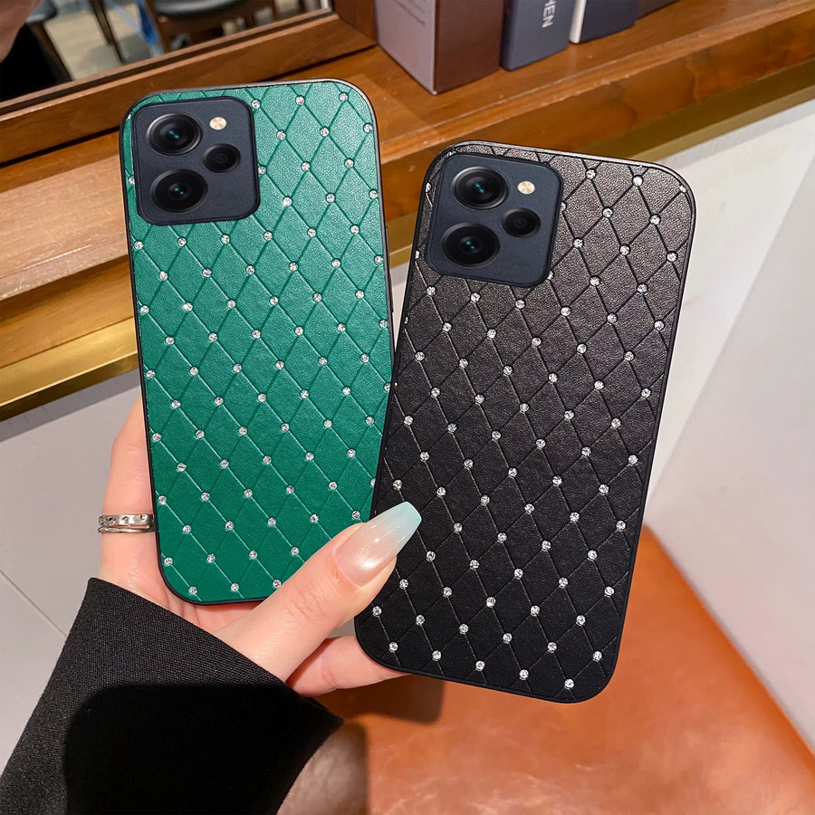 Personality Advanced Kunstleder-Handyhülle mit Rautenmuster für Xiaomi Redmi Note 11 12S 13 Pro Plus 4G 5G in Grün - Bild 4
