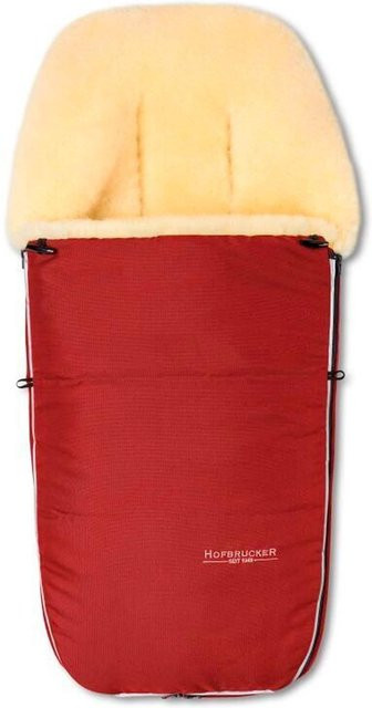 Hofbrucker Kinderwagen Lammfell-Fußsack Polaris in Rot mit reflektierenden Elementen und Oeko-Tex 100 Zertifizierung - Bild 1