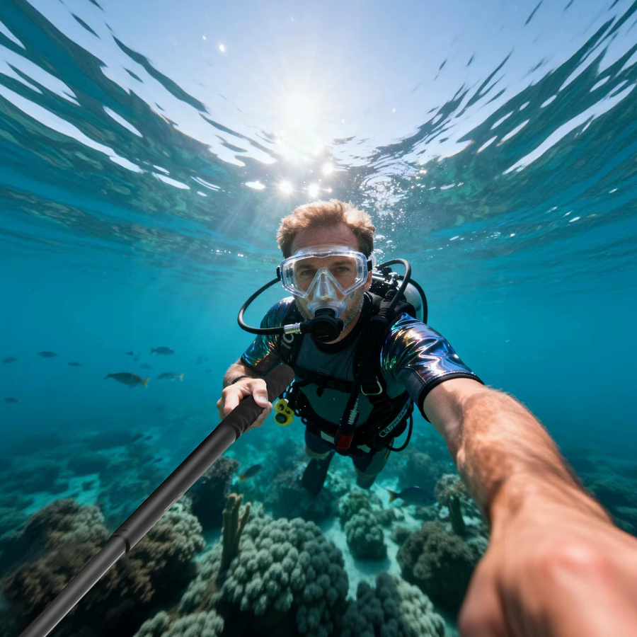 Unsichtbarer Selfie-Stick für Insta360 X3, drehbares Bullet-Time-Handstativ und Gimbal-Zubehör in Schwarz - Bild 4