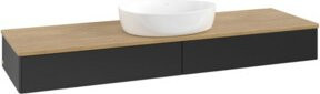V&B Waschtischunterschrank Antao ohne Frontstruktur in Eiche Honig Braun lackiert B: 160 cm, T: 50 cm - Bild 1