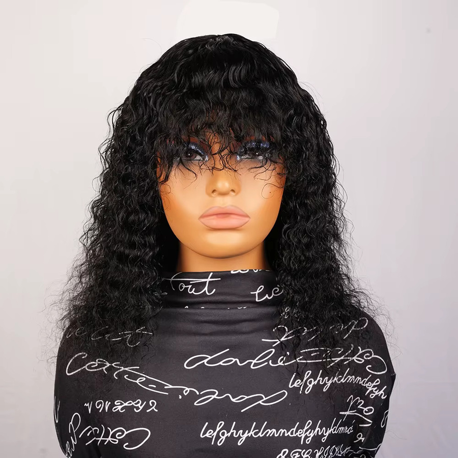 OYM HAIR Pixie-Schnitt Echthaar-Perücke, Jerry Curl, Schwarz, Unisex - Bild 1