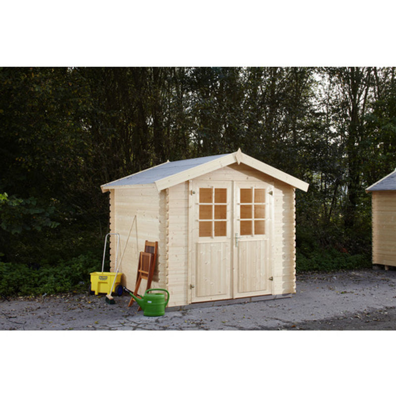 WOLFF FINNHAUS Gartenhaus Lyon aus Holz in Beige, B/H/T: 252 x 222 x 230 cm - Bild 3