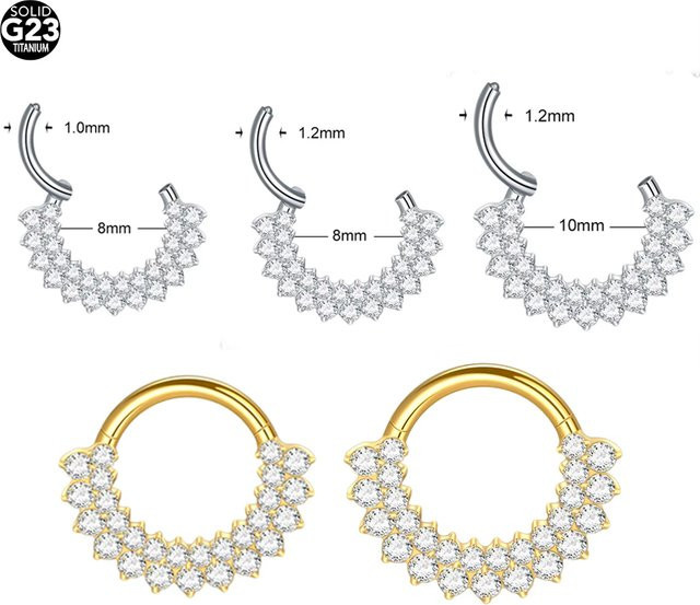SWANJO Nasenring Hoop, Titan, Zirkonia, Unisex - Bild 1
