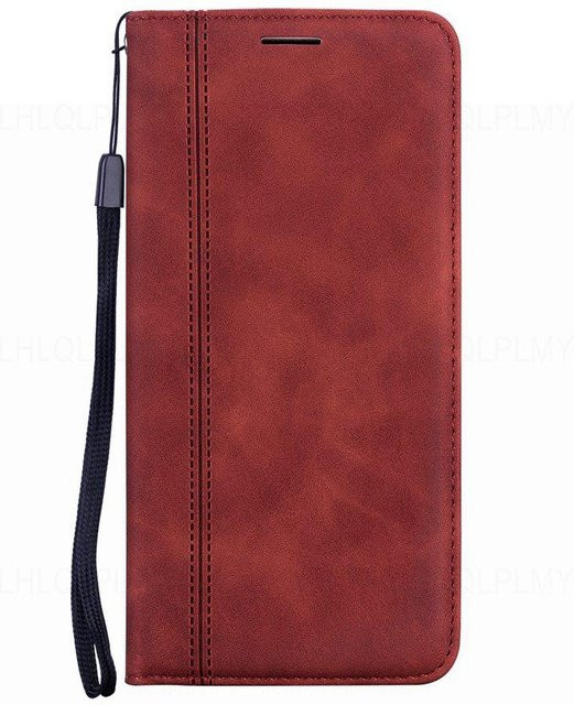 Luxus Leder Klappbrieftasche Handyhülle für Samsung Galaxy A35 5G in Braun - Bild 1