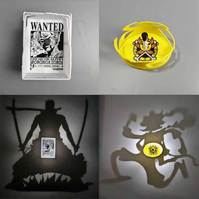 Bandai One Piece Roronoa Zoro Wandlampe Anime Schattenlicht Projektorlampe für Sammler - Bild 1