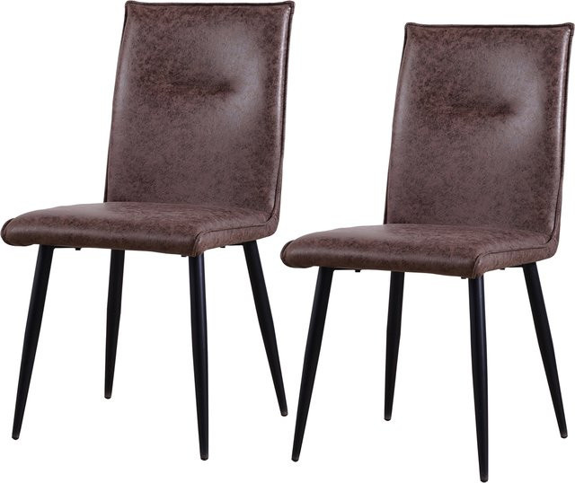HTI-Living Stuhl Salinas Vintage 2er Set in Braun aus Kunstleder - Bild 1