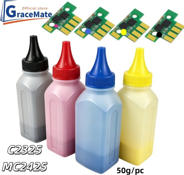 Lexmark kompatible Tonerkartusche Schwarz für C2325dw, MC2325, C2425dw, MC2425, MC2535, C2435DW, MC2325adw, MC2425adw, MC2535adwe mit Tonerchip und Pulver (Reichweite 3.1K/2.3K) - Bild 1