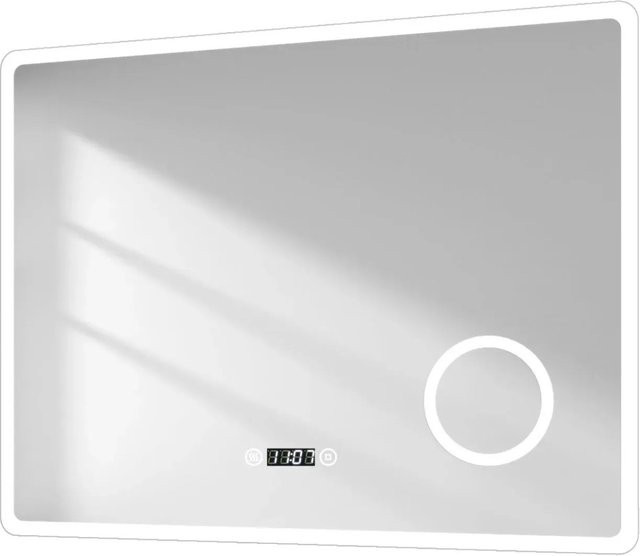 Emke Badspiegel mit 3-facher Vergrößerung und LED-Beleuchtung, B/H: 90 x 70 cm, dimmbar, kaltweißes Licht, beschlagfrei - Bild 1