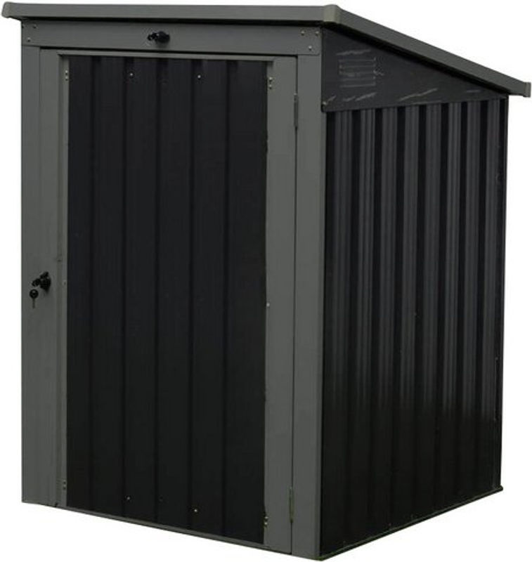 Westmann Mülltonnenbox aus Stahlblech für 240 Liter, 1-fach, Grau, B/H/T: 104 x 134 x 101 cm - Bild 4