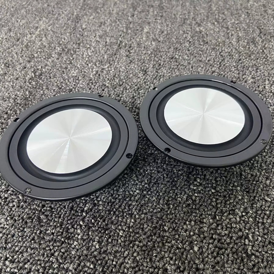GHXAMP 2er-Set Passive Bass-Membran-Platten mit Metall-Muster in Silber, 89 mm Durchmesser - Bild 2