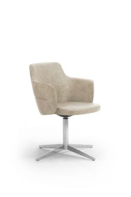 Besuchersessel OPERA von Leyform mit Armlehnen in Sandbeige, Kunstleder, B: 72 cm, T: 72 cm, H: 80 cm - Bild 1
