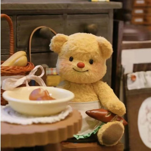 Thailändischer Butterbär, Stoffpuppe, Plüschtier, 40cm - Bild 1