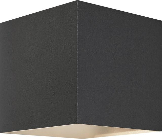 LED Außenwandleuchte Aspra in Schwarz aus Aluminium, quadratisch, 3 W - Bild 1