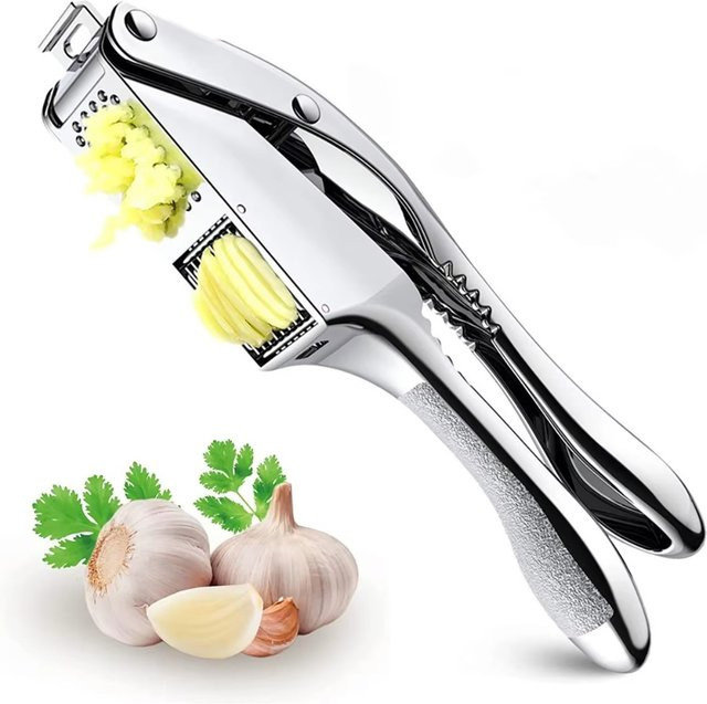 FEB.WIND 2-in-1 Knoblauchzerkleinerer und Knoblauchpresse aus Edelstahl in Silber - Bild 1