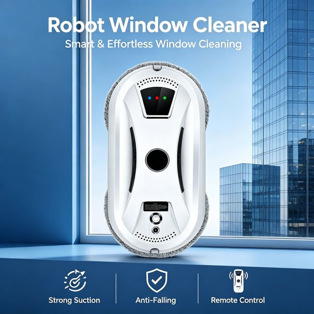 HENGKESEN Intelligenter vollautomatischer Fensterputzroboter Hcr-02 mit App-Steuerung in Weiß - Bild 1