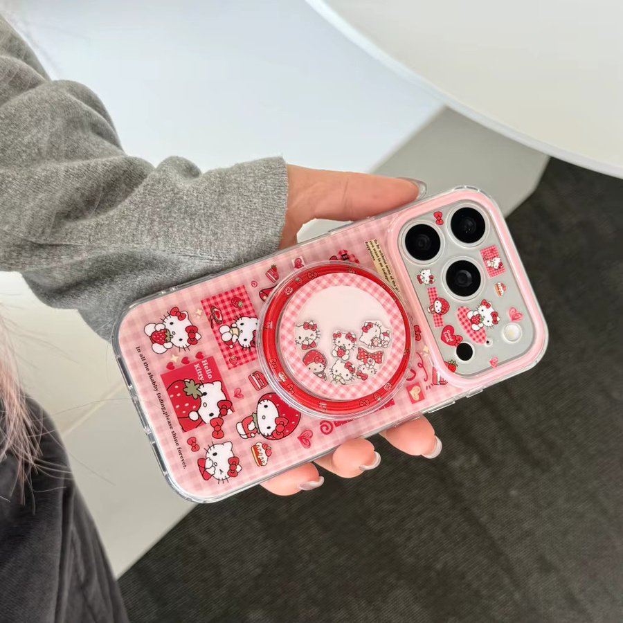 Sanrio Erdbeer Handyhülle mit magnetischem Saugnapf und Vollbild-Schutz für iPhone 17 Pro, 16 Pro, 15 und 14 Pro Max in Multicolour - Bild 4