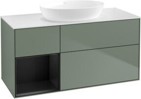 V&B Waschtischunterschrank Finion in Blau mit Regal, B/T/H: 120 x 50,1 x 50,1 cm - Bild 1