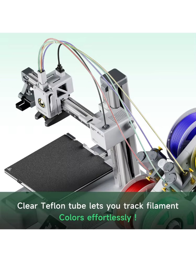 PTFE-Teflonschlauch 5 m mit Cutter für Bambu Lab A1, A1 mini, P1P, P1S, X1C und Creality K1, K1 Max 3D-Drucker-Zubehör - Bild 3