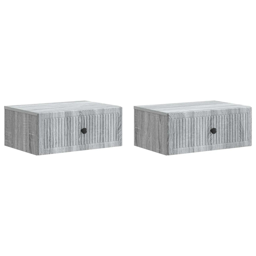 vidaXL Nachttisch Set 2 Stück modern Grau B: 49 cm, T: 34,5 cm, H: 20 cm - Bild 2