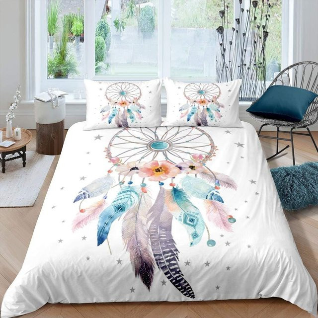 Binchi Fitness Traumfänger Bettbezug-Set aus Mikrofaser mit Kissenbezügen, Mehrfarbig, B/H: 200 x 230 cm - Bild 1