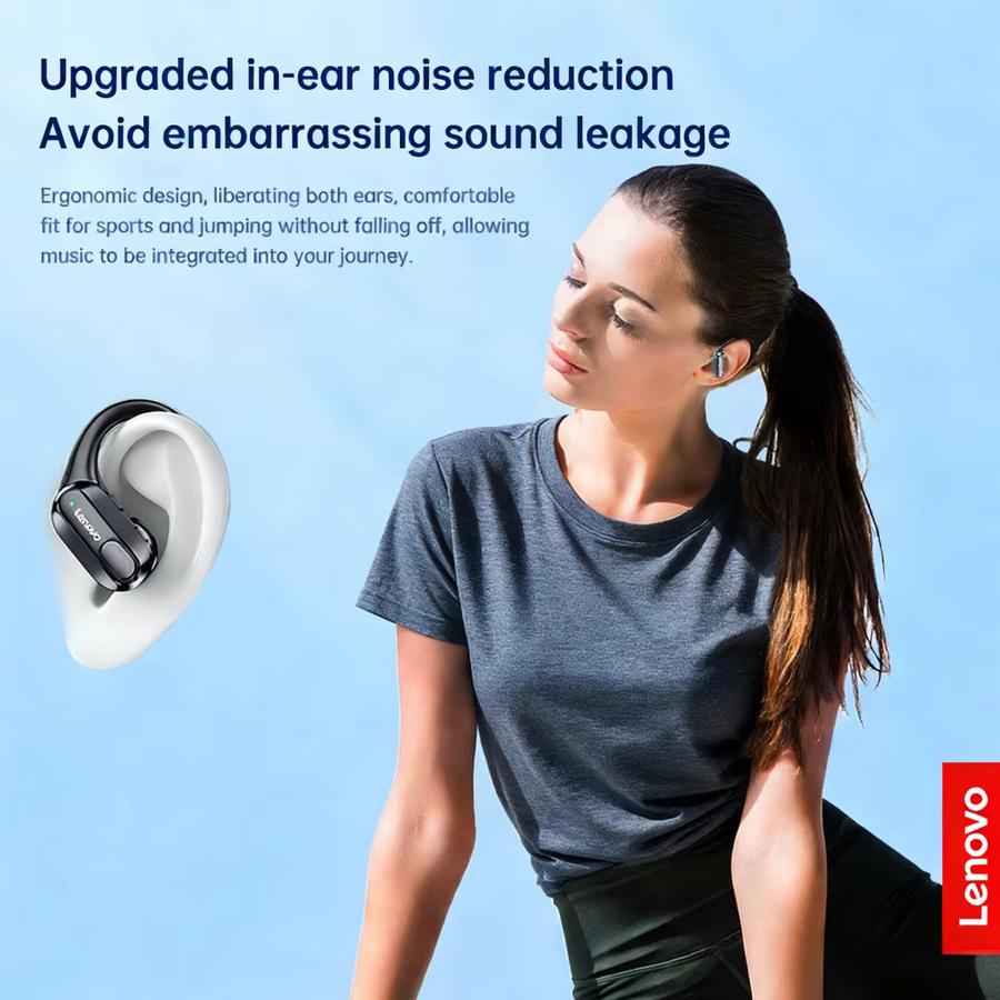 Lenovo XT80 Sport-Bluetooth-Kopfhörer mit ENC TWS Headset, HiFi-Stereo-Sound und LED-Leistungsanzeige in Schwarz - Bild 4