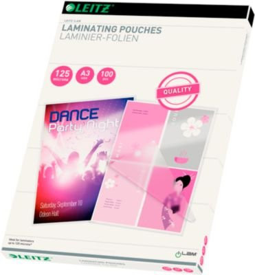 Leitz iLAM 33950 Laminierfolien A3, 125 µm, farblos, 100 Stück - Bild 1