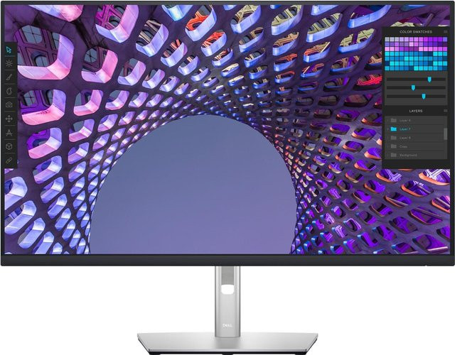 DELL P3223QE 4K UHD IPS Monitor 80 cm mit HDMI, DisplayPort, USB-C und LAN in Schwarz/Silber - Bild 1