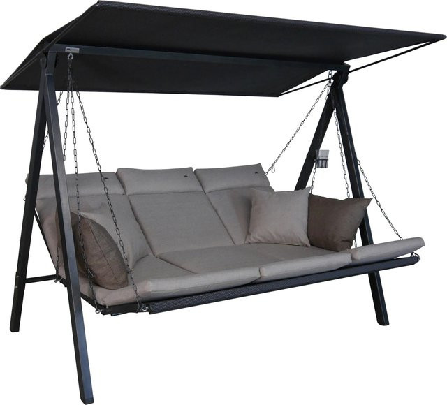 Angerer Hollywoodschaukel Lounge 3-Sitzer mit Auflagen und Sonnendach in Sand Beige - Bild 1