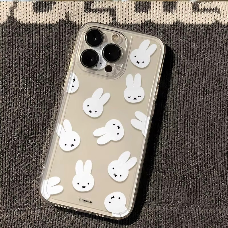 Miffy Cartoon Handyhülle aus weichem TPU in Weiß für iPhone 11 12 13 14 15 16 17 Pro Max Plus - Bild 2