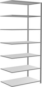 Schulte Anbauregal Steckregal MULTIplus150 in Silber und Grau, verzinkt mit 7 Fachböden und Kreuzstrebe, B/T/H: 300 x 130 x 80 cm - Bild 1