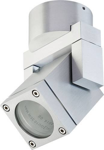 EVN Aufbauleuchte 635414 aus Aluminium in Silber für den Garten mit GU10 Fassung und verstellbarem Reflektor - Bild 1