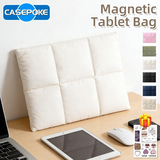 CASEPOKE Magnetische Puff-Tablet-Tasche in Blau für iPad und Laptops sowie Handys mit stoßfestem Schutz - Bild 1