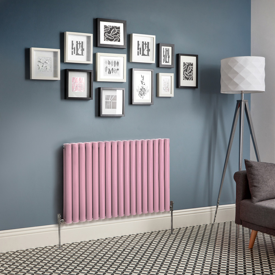 Design Heizkörper Horizontal Doppellagig von Revive in Camellia Pink, Breite: 100 cm, Höhe: 63,5 cm - Bild 1