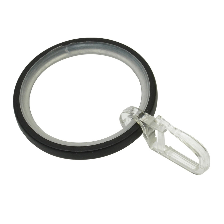 Gardinia Gardinenringe-Set Denver für Ø 25 mm, Schwarz Matt, 10-teilig - Bild 1