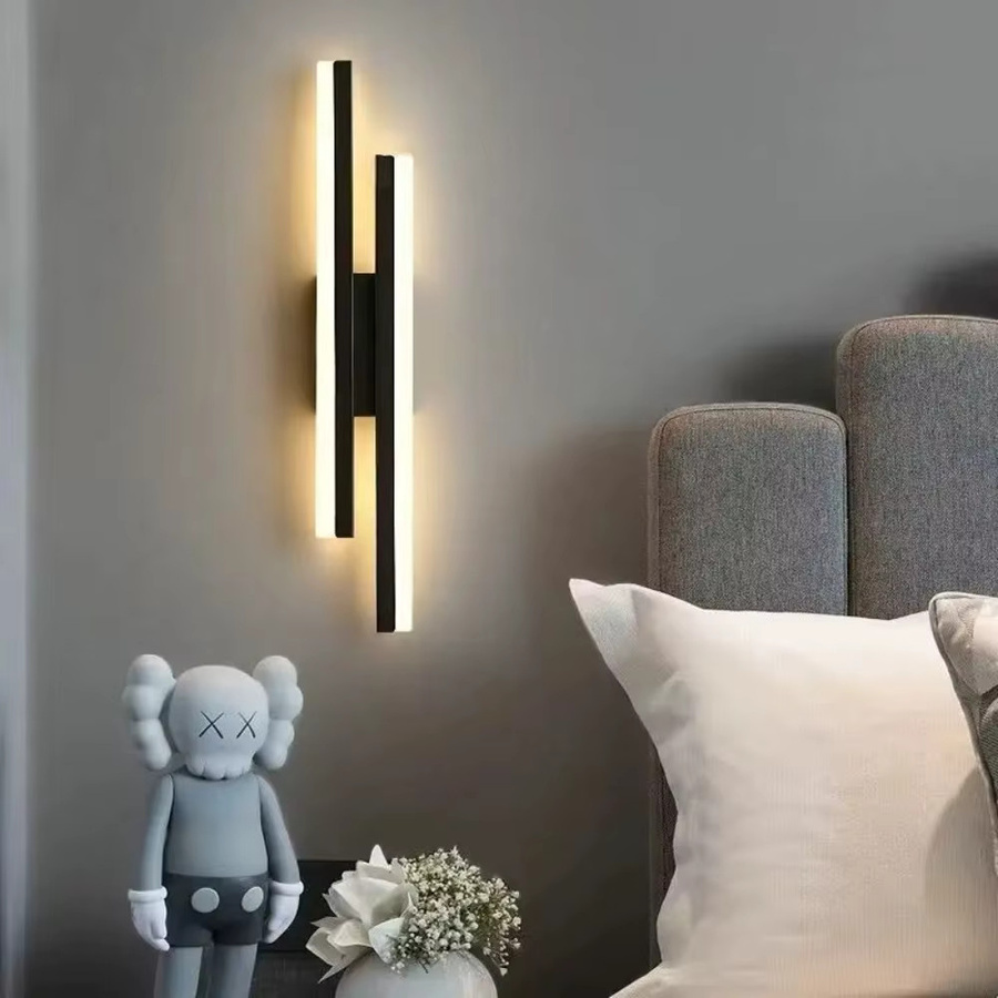 JOYINLED LED Wandleuchte Modern mit Kupferrohr und Acryl-Lampenschirm in Schwarz für Schlafzimmer, Wohnzimmer und Flur, Warmweiß - Bild 3