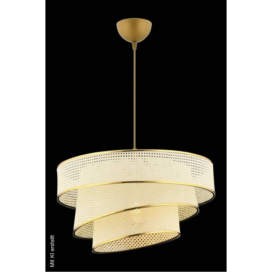 Opviq Pendelleuchte Couper in Gold und Weiß aus Metall und Baumwolle mit E27 Fassung, B/T/H: 40 x 40 x 72 cm - Bild 2