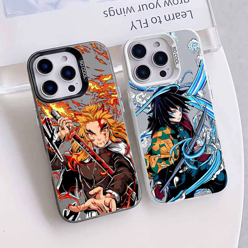 Bunte Anime Demon Slayer Handyhülle für Apple iPhone 17 Air 16E 16 15 14 13 12 mini Pro Max Plus - Bild 1
