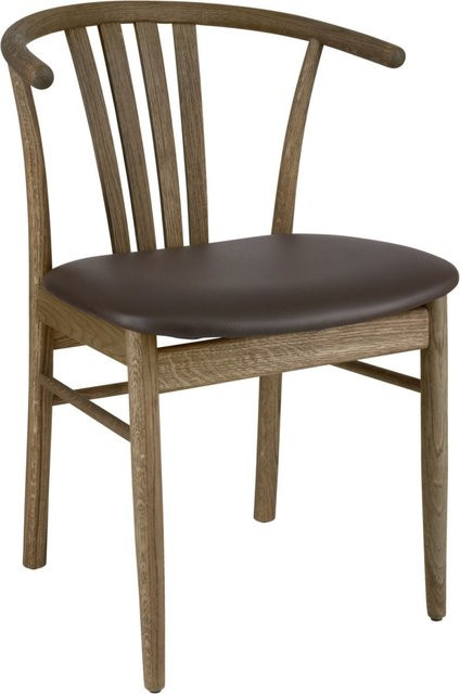 VEGA Holzstuhl Olmaro im 2er Pack, Farbe Braun und Beige, B/T/H: 44 x 43 x 80 cm - Bild 1