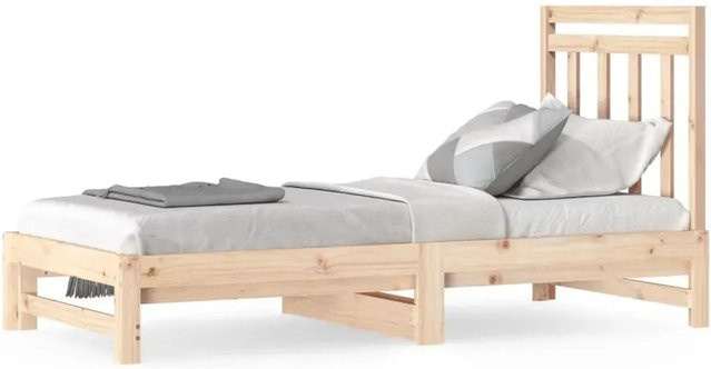 vidaXL Tagesbett aus Kiefernholz ausziehbar in Braun mit Schlaffunktion B/T/H: 180 x 190 x 95 cm - Bild 1
