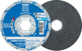 PFERD CombiClick Vliesronde CC PNER Schleifscheibe Ø 100mm Mittelweich SIC Fein in Grau für Winkelschleifer - Bild 1