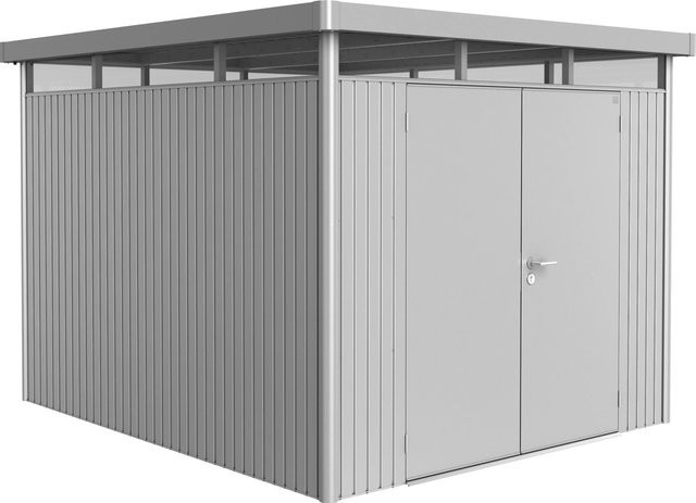 Biohort HighLine Metall-Gerätehaus mit Doppeltür in Silber Metallic, B/H/T: 275 x 222 x 315 cm - Bild 1