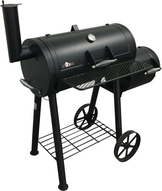 El Fuego Edmonton Offset Holzkohlegrill Smoker in Schwarz, B/T/H: 121 x 121 x 55 cm - Bild 1