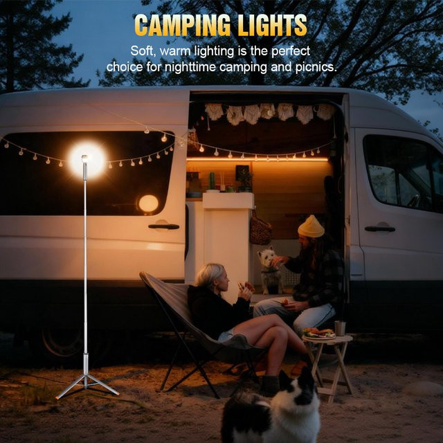Trustfire WL22-PRO LED Camping-Teleskop-Taschenlampe mit Stativ, wiederaufladbare Outdoor-Laterne in Silber - Bild 1