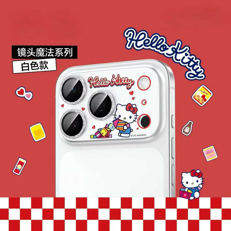Kamera-Schutzfolie für Apple iPhone 17 Pro Max mit Hello Kitty, Kuromi und Cinnamoroll Motiven, HD Schutzglas Vollabdeckung, Mehrfarbig - Bild 2