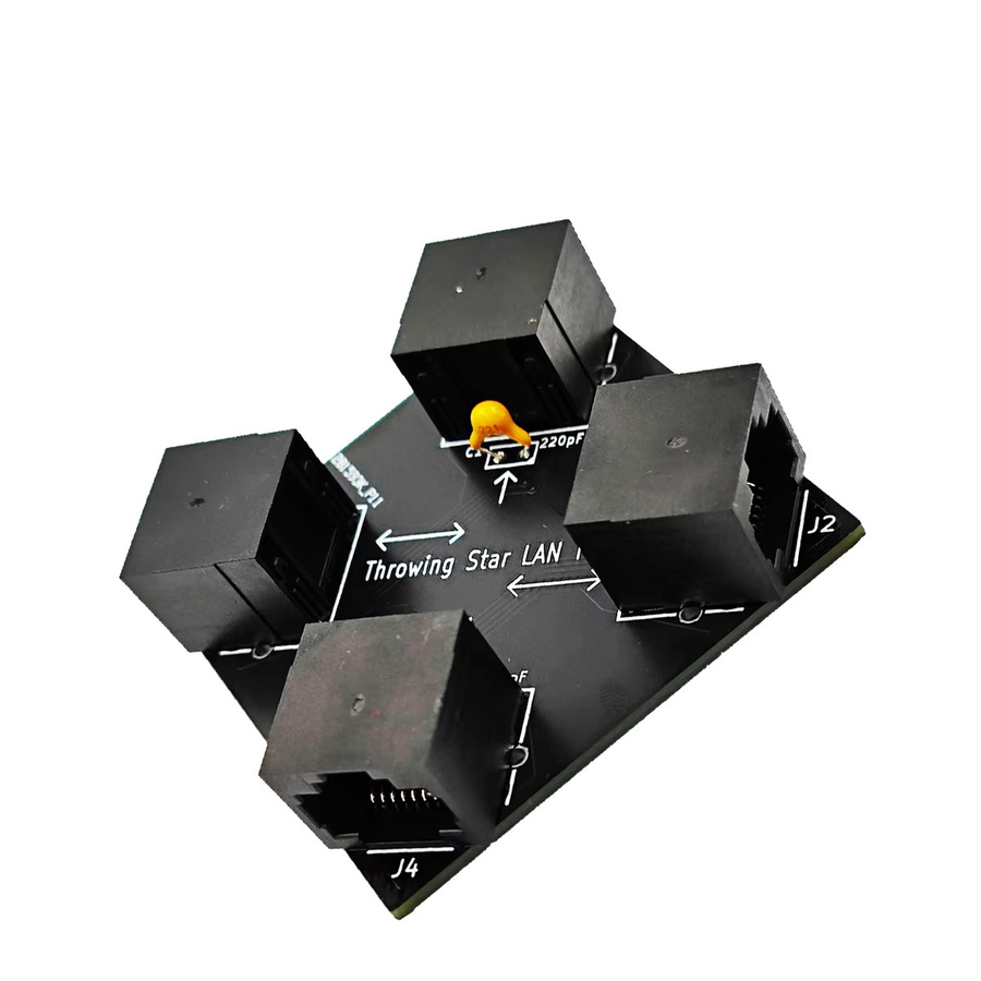 QSZNTEC Throwing Star LAN Tap Netzwerk-Paket-Capture Replika zur Ethernet-Kommunikation-Überwachung mit RJ45-Anschluss in Schwarz - Bild 2