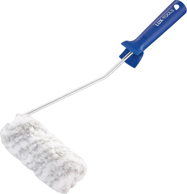 LUX-TOOLS Dispersionsroller aus Polyester in Weiß mit 12 cm Langflor für wasserbasierte Farben - Bild 1