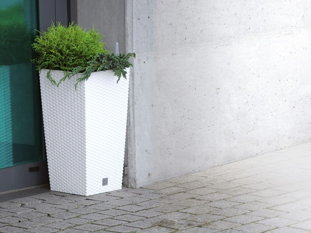 PROSPERPLAST Blumentopf Rato Square in Weiß mit Einsatz, quadratisch, B: 23 cm, T: 23 cm, H: 42 cm - Bild 2