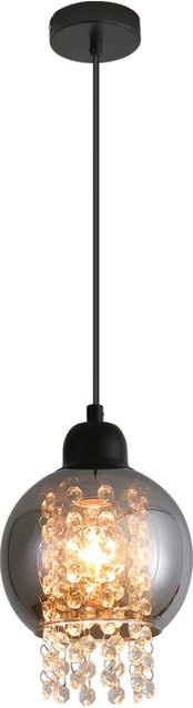 NETTLIFE Pendelleuchte aus schwarzem Kristall und Glas, moderne Hängelampe mit E27 Fassung für Wohnzimmer, Esszimmer oder Schlafzimmer, Schwarz/Transparent, höhenverstellbar - Bild 1